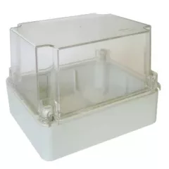   Tracon MD151114T műanyag falon kivüli kötődoboz 150x110x140 magasított átlátszó fedéllel, kikönnyített kábelbevezőtel, IP55 világosszürke