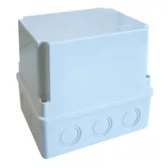   Tracon MD81212 műanyag falon kivüli kötődoboz 80x120x120 magasított teli fedéllel, kikönnyített kábelbevezőtel, IP55 világosszürke