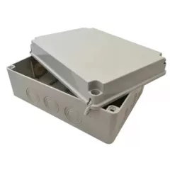   Tracon MED312313 műanyag falon kivüli kötődoboz 310x230x130 teli fedéllel, kikönnyített kábelbevezőtel, IP67 világosszürke