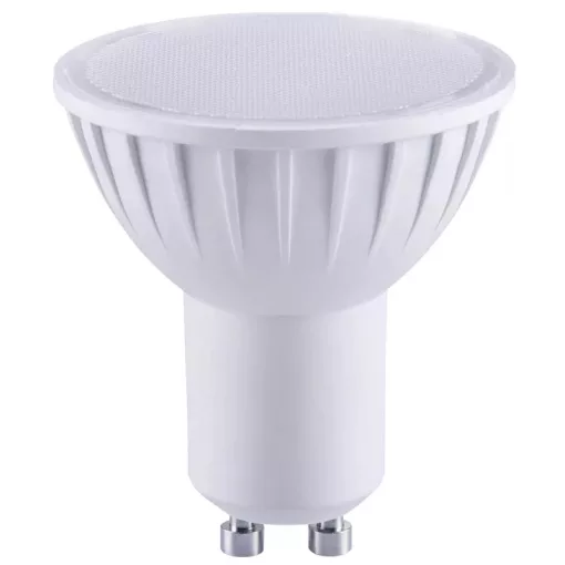 Tracon, SMDGU105NW, LED-es fényforrás, ( opál búrás, műanyag házas spot ) 5W-os teljesítményű, GU10 foglalattal, 4000K-es színhőmérsékletü, SMD LED ( 320 lm ) Tracon ( SMDGU105NW )