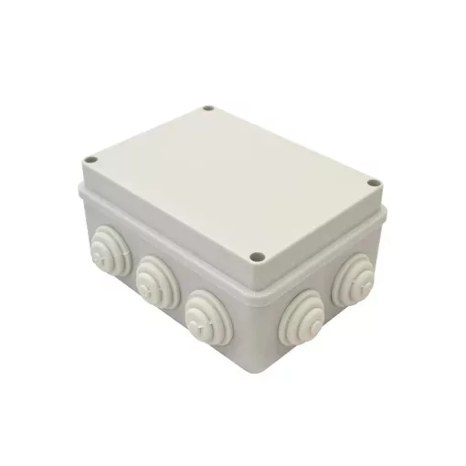 Tracon, TQBY15117, műanyag falon kivüli kötődoboz 150x110x70 lépcsős gumi átvezétővel IP44 világosszürke (Tracon TQBY15117)