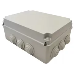   Tracon, TQBY312313, műanyag falon kivüli kötődoboz 310x230x130 lépcsős gumi átvezétővel IP65 világosszürke (Tracon TQBY312313)