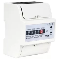   Tracon TVOF1M4 elektromechanikus fogyasztásmérő 1 fázis 10(100)A, 4,5 modul