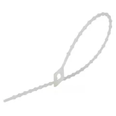   Tracon 180N-GY, Gyöngyös nyitható kábelkötegelő, natúr 180×2mm, D=8-45mm, PE