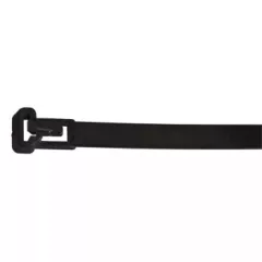   Tracon 261-NY, Nyitható kábelkötegelő, fekete 250×7.6mm, D=10-65mm, PA 6.6