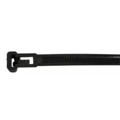   Tracon 281-NY, Nyitható kábelkötegelő, fekete 300×7.6mm, D=10-80mm, PA6.6