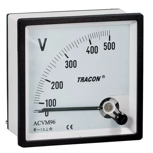 Tracon ACVM72-120, Analóg váltakozó áramú voltmérő 72×72mm, 120V AC