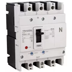   Tracon AKMN1-160 Kompakt megszakító 4P,160A,Ir=(0,8-1,0)In,400/415V, 50/60Hz, Icu=36kA, Ics=25kA