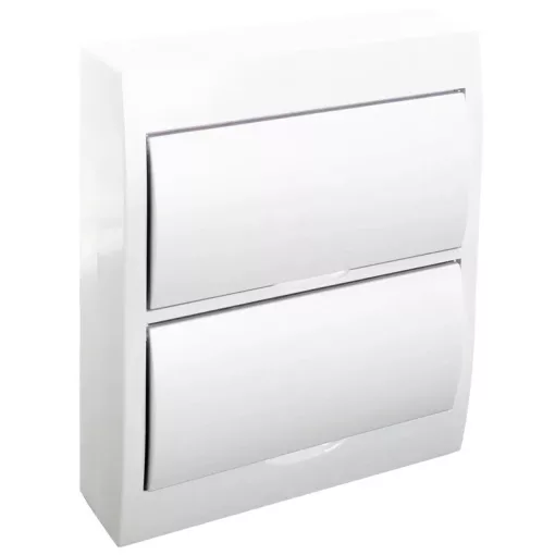 Tracon EDFKN-12/2 Műanyag kiselosztó, 24 modul, 2 sor, teli ajtóval, IP40, falon kívüli
