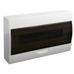   Tracon EDFK-18/1 Műanyag kiselosztó, 18 modul, 1 sor, füstszínű ajtóval, IP40, falon kívüli