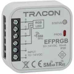   Tracon EFPRGB Rádiós RGB vezérlő, szerelvénydobozba,3 csatornás,EFC-01-hez 10-14 VDC, 250 W, 868.32 MHz