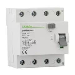   Tracon EVOAG4P10003 Áram-védőkapcsoló, 4 pólusú 100A, 30mA, 10kA, A