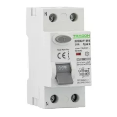   Tracon EVOB2P6303 Áram-védőkapcsoló, 2 pólusú 63A, 30mA, 10kA, B