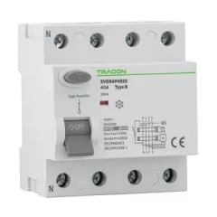   Tracon EVOB4P1603 Áram-védőkapcsoló, 4 pólusú 16A, 30mA, 10kA, B