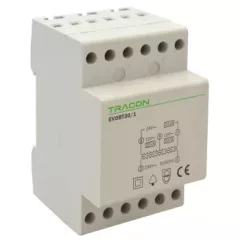   Tracon EVOBT30/1, Biztonsági (csengő) transzformátor 230V/12-12-24V AC, Psmax.:30VA, Is:1,55A