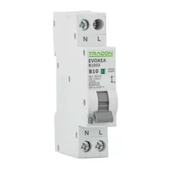   Tracon EVOKEAB1303 Kombinált védőkapcsoló, elektronikus, 2P, 1 modul, B kar. B13, 30mA, 6kA, A