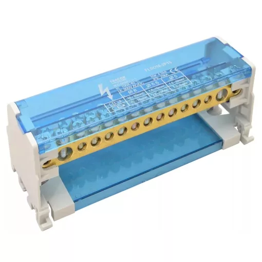 Tracon FLSO25-2P15 Moduláris elosztóblokk nyitható fedéllel 2×25(25)mm2 / 6×10(6)mm2, 7×16(10)mm2, 500VAC/DC, 100A