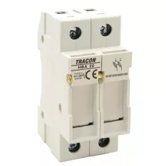   Tracon HBA-2P-20, Szakaszolókapcsoló-biztosító hengeres bizt.hoz, maszkolható 20A, 8x32mm; Un=230V/400V