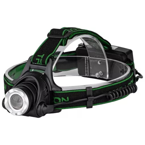 Tracon HL500B, Fejlámpa, akkumulátorral, állítható fókusszal 5 W, 500 lm, 5 h, 3,7 V, 1500 mAh 18650 Li-Po