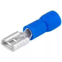   Tracon KCSH3, Szigetelt rátolható csatlakozó hüvely, sárgaréz, kék 2,8×0,5mm, 2,5mm2