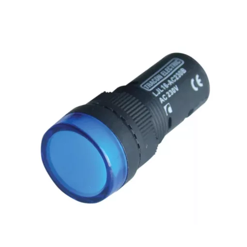 Tracon LJL16-BC LED-es jelzőlámpa, kék 24V AC/DC, d=16mm
