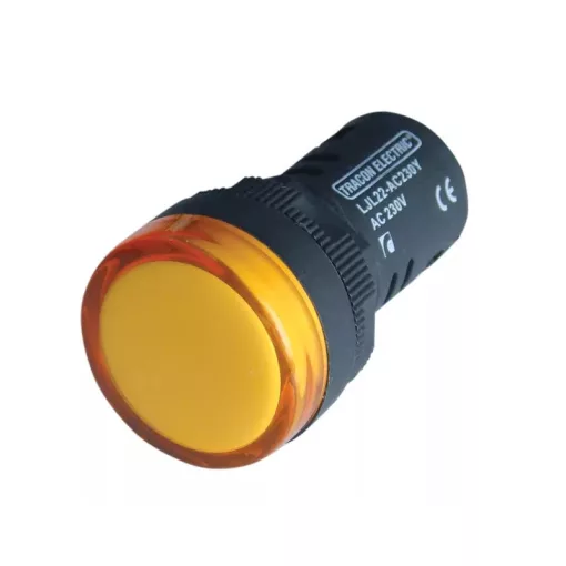Tracon LJL22-ACDC24Y LED-es jelzőlámpa, sárga 24V AC/DC, d=22mm