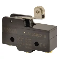   Tracon LS15GW22-B Helyzetkapcsoló, rugószáras-görgős 1×CO, 2A/230V AC, 19mm, IP00