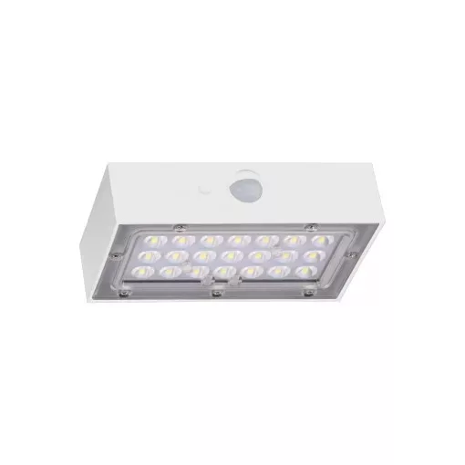 Tracon LSBW3W Napelemes LED fali világítótest mozgásérzékelővel, fehér 3W, 4000K, 350 lm, IP65, 3,7 V, 1,2Ah