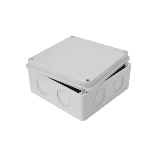 Tracon MED15157, Elektronikai doboz, világos szürke, teli fedéllel 150×150×70mm, IP55
