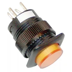   Tracon MNK-002Y Mini jelzőlámpás nyomókapcsoló sárga 1×NO, 2V AC/DC