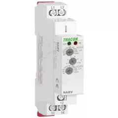   Tracon NARV1 Feszültségfigyelő relé 1 fázisra AC/DC 110-240V, U> U< = 65-260V, t=0,1-10s