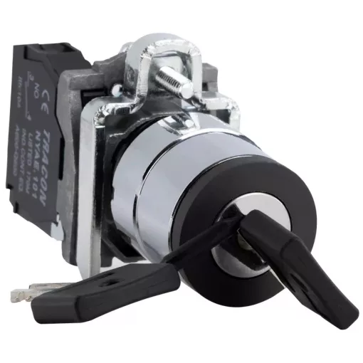 Tracon NYBG41KK Kulcsos kapcsoló, fémalap, bal-jobb KI, kétállású 1×NO, 3A/230V AC, IP42