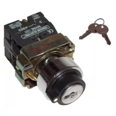   Tracon NYBG53KK Kulcsos kapcsoló, fémalap, közép KI, háromállású 2×NO, 3A/230V AC, IP42