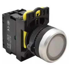   Tracon NYG3-LW Világító nyomógomb, fehér 1×NO, 5A/230V AC-15, IP65, LED 230V AC/DC