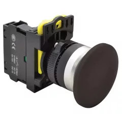   Tracon NYG3-MBK Gombafejű nyomógomb, fekete 1×NO, 5A/230V AC-15, 40mm, IP65