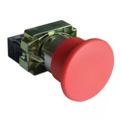   Tracon NYGBC42PT Tok. gombafejű vésznyomógomb, fémalap,piros,nem reteszelt 1×NC, 3A/400V AC, IP44, d=40mm