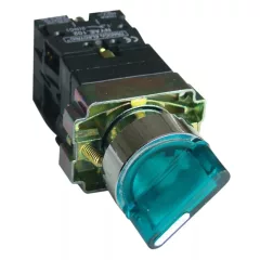   Tracon NYGBK2365Z Világítókaros kapcsoló, fémalap, zöld, LED, kétáll., izzó n. 1×NC+1×NO, 3A/400V AC, IP42
