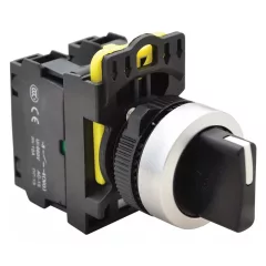   Tracon NYK3-S32BK Karos kapcsoló, háromállású, rugóvisszatérítéses jobbról 2×NO, 5A/230V AC-15, IP65