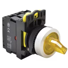   Tracon NYK3-SL21Y Világítókaros kapcsoló, sárga, LED, kétállású 1×NO+1×NC, 5A/230V AC-15, IP65, LED 230V AC/DC