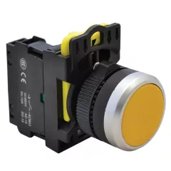  Tracon NYK3-Y Egyszerű nyomókapcsoló, sárga 1×NO, 5A/230V AC-15, IP65