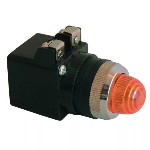 Tracon NYLBV856K Jelzőlámpa, műanyag testű kék, transzformátorral 0,4A/230V AC, d=22mm, IP42, NYGI6