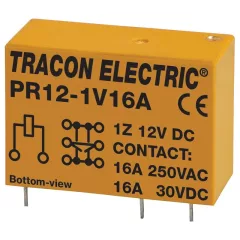   Tracon PR12-1V16A Print relé 12V DC / 1×CO (16A, 230V AC / 30V DC)