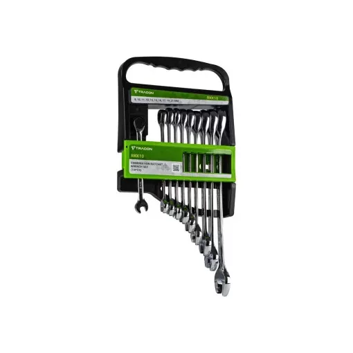 Tracon RKK10 Kombinált racsnis kulcs készlet 8,10,11,12,13,14,16,17,19,21mm