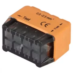   Tracon RVU2,5-8 Csavar nélküli vezetékösszekötő, narancssárga 8x0,5-2,5mm2, 450VAC, max. 16A