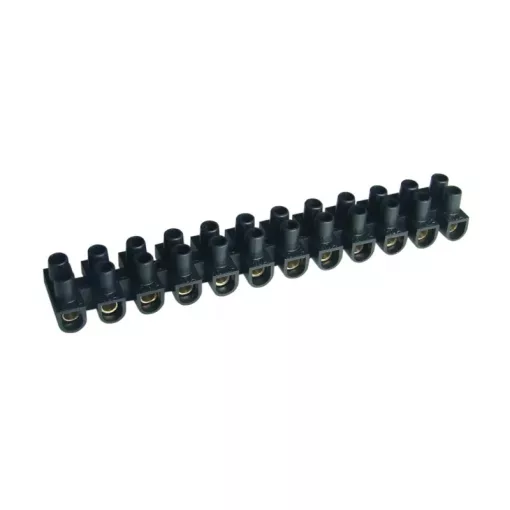 Tracon SF60A-H-L Flex. nyomólemezes sorozatkapocs, H profil, 12 tag, fekete 25mm2, 450VAC, 80A, PP
