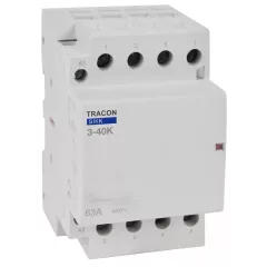   Tracon SHK3-40, Installációs kontaktor 230V AC, 50Hz, 3 Mod, 3×NO, AC1/AC7a, 40A