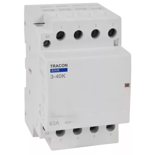 Tracon SHK3-40, Installációs kontaktor 230V AC, 50Hz, 3 Mod, 3×NO, AC1/AC7a, 40A