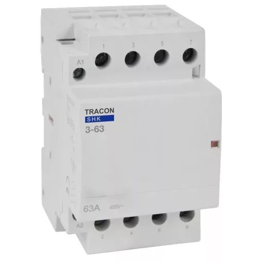 Tracon SHK3-63, Installációs kontaktor 230V AC, 50Hz, 3 Mod, 3×NO, AC1/AC7a, 63A