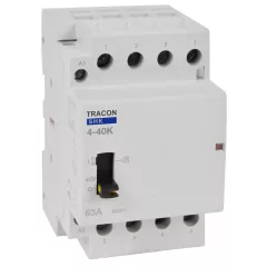   Tracon SHK4-40K, Installációs kontaktor 230V AC, 50Hz, 3 Mod, 4×NO, AC1/AC7a, 40A