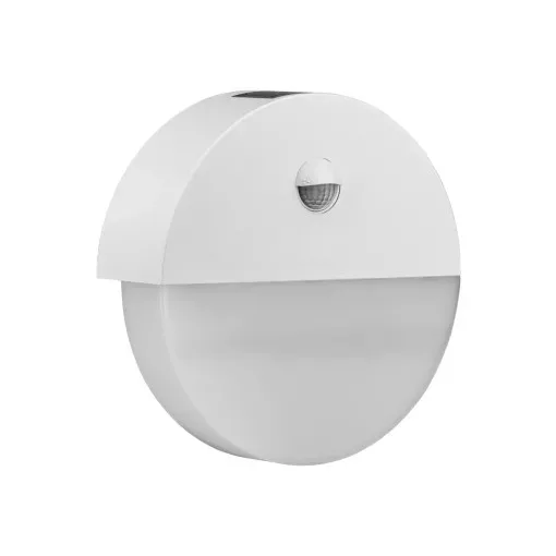 Tracon SLKK10W Mozgásérzékelős kerek fali lámpatest, fehér 230VAC, 10W, 140°, 2-9m, 10s-5m, 4500K , IP54, 700lm, EEI=G
